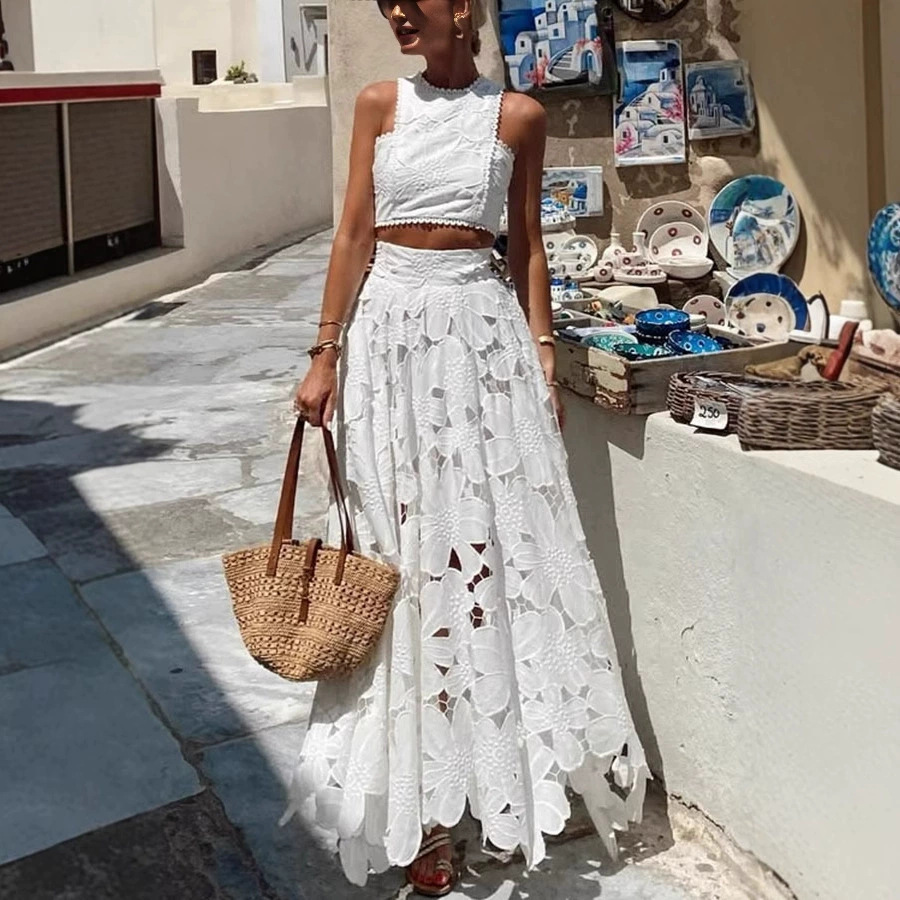 Summer Clothing Accessories - Women's White Floral Lace Embroidery 2