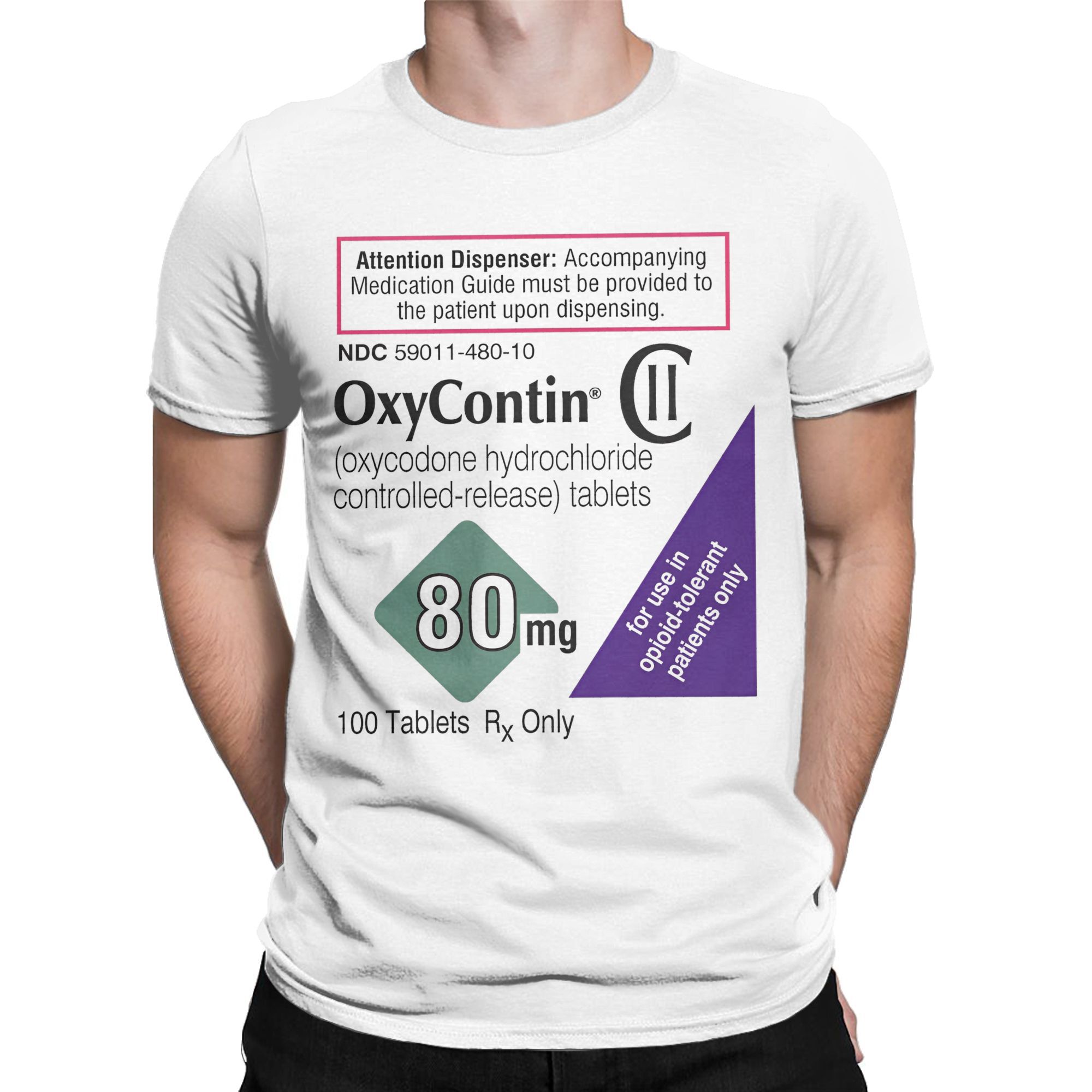 Oxycontin 80mg Label Men's T S - đánh giá và giá Summer Clothing Label