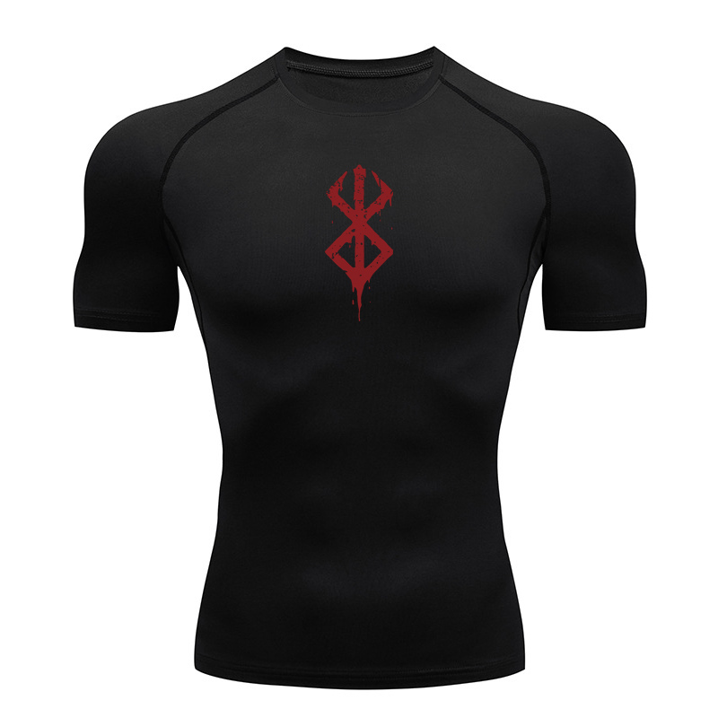 Men's Print Compression Shirts - đánh giá và giá Summer Gym Clothing