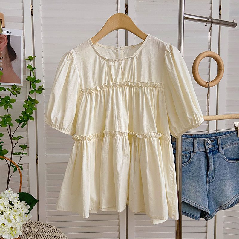 Bubble Sleeve Shirts Korean So - đánh giá và giá Summer Clothing For Teens